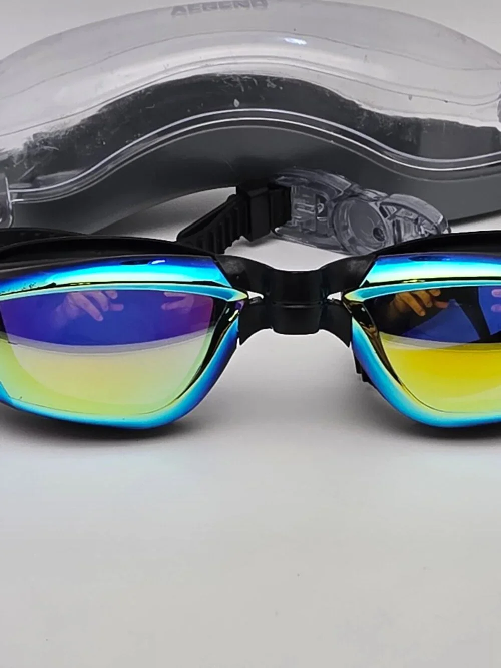 Aegend Swimming Goggles Swim Unisex Goggles Multi Color Lens w Case No Leaks